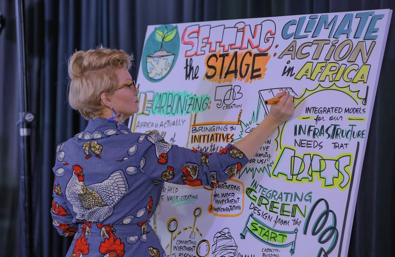 Graphic recording of Setting the Stage: Climate Action in Africa at the IFC forum